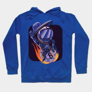 Funny Crypto Astronaut Riding Bidcoin to the Moon Hoodie